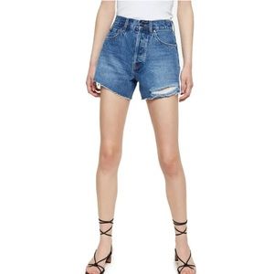High waisted Anine Bing jean shorts